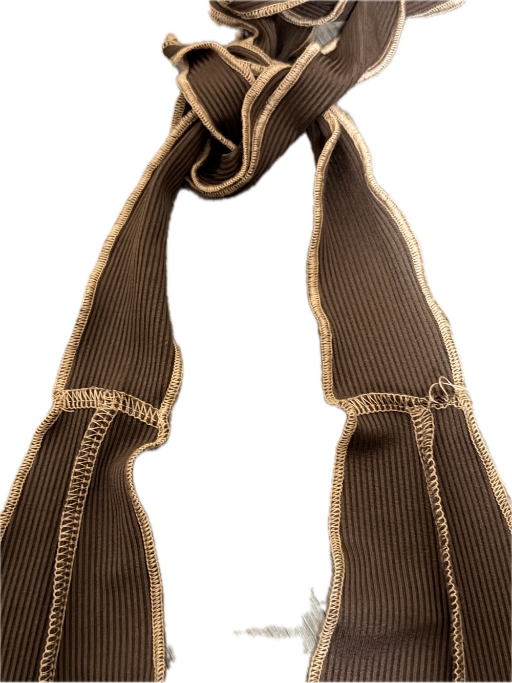 Brown Halter-Style Women's Shoulder Bag with Contrast Stitching - Picture 5 of 6